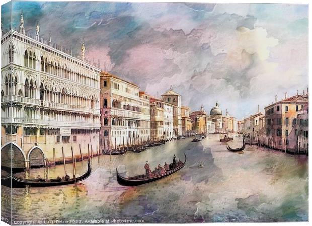 Watercolor painting  Grand Canal Venice.,Italy. Canvas Print by Luigi Petro