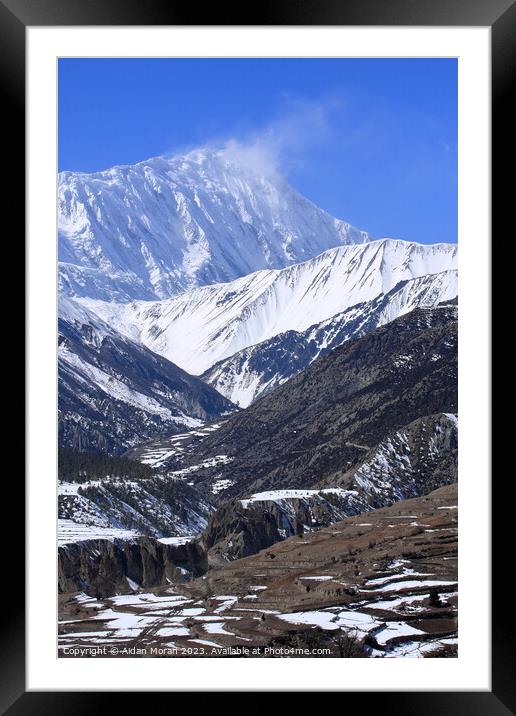 Snow Capped Peak, The Himalayas, Nepal  Framed Mounted Print by Aidan Moran