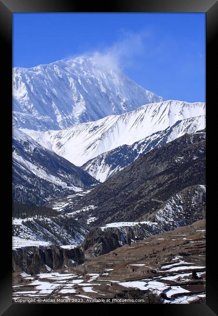 Snow Capped Peak, The Himalayas, Nepal  Framed Print by Aidan Moran