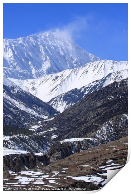 Snow Capped Peak, The Himalayas, Nepal  Print by Aidan Moran