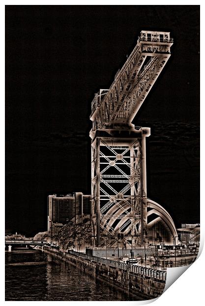 Finnieston crane, Glasgow Clydeside (abstract) Print by Allan Durward Photography