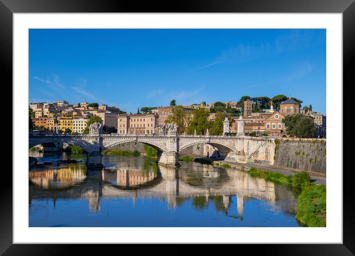 Ponte Vittorio Emanuele II Bridge in Rome Framed Mounted Print by Artur Bogacki