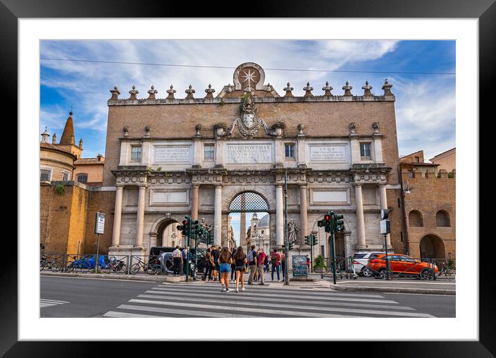 Porta del Popolo Gate In Rome Framed Mounted Print by Artur Bogacki