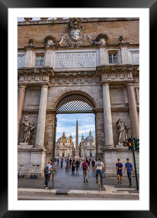Porta del Popolo Gate In Rome Framed Mounted Print by Artur Bogacki