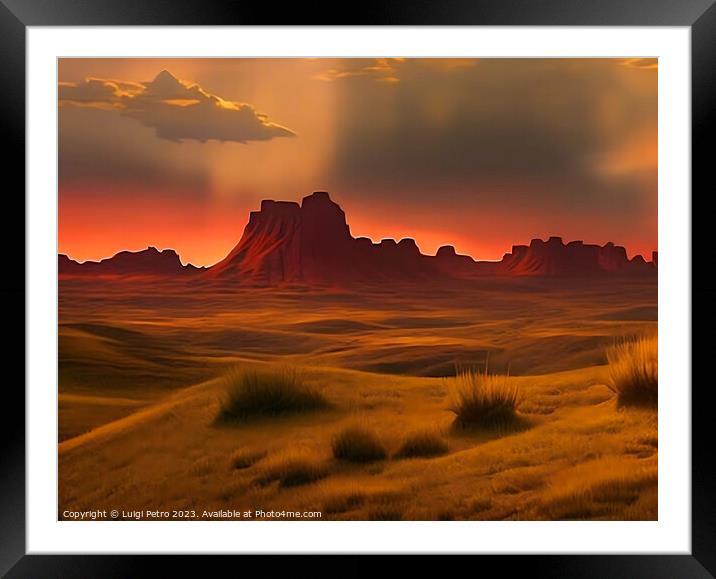 A Captivating Countryside Sunset Framed Mounted Print by Luigi Petro