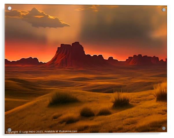 A Captivating Countryside Sunset Acrylic by Luigi Petro