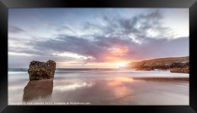 Glowing Sunrays Embrace Durness Seascape Framed Print by nick coombs