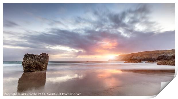 Glowing Sunrays Embrace Durness Seascape Print by nick coombs