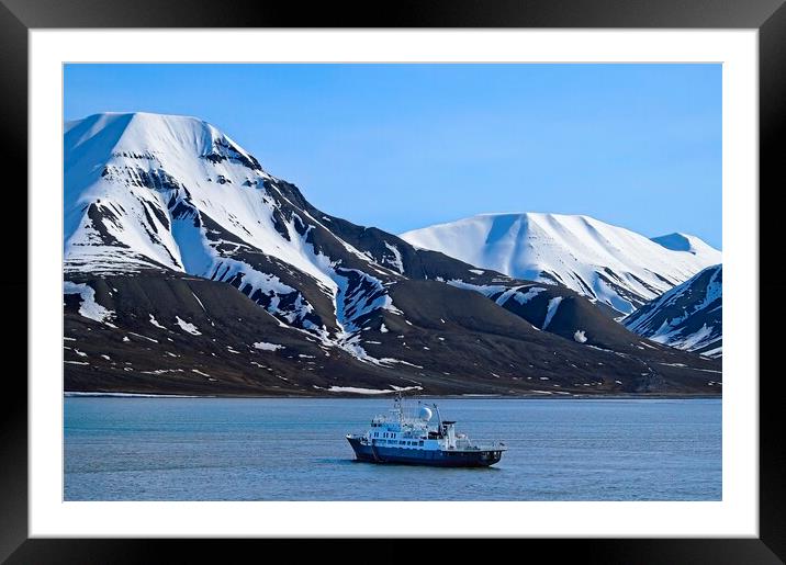 Arctic Mountains on Spitsbergen Island in Svalbard Framed Mounted Print by Martyn Arnold