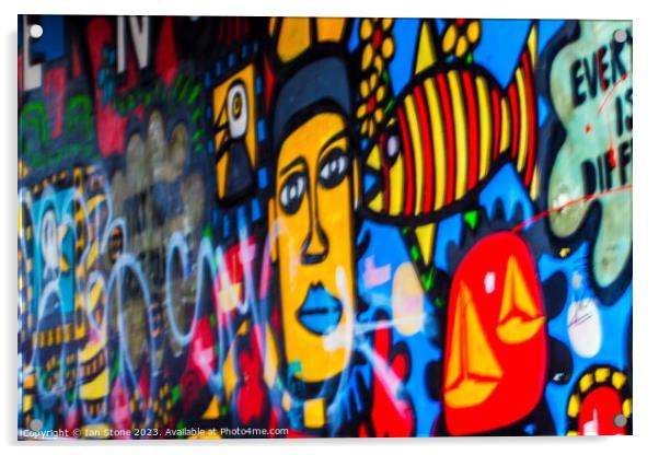 Vibrant Graffiti Wall Art Acrylic by Ian Stone