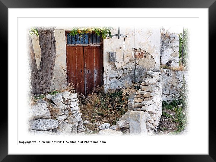 HOUSE AT APTERA Framed Mounted Print by Helen Cullens