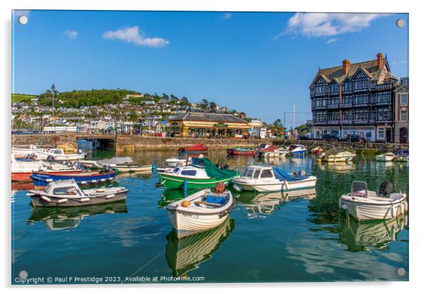 Dartmouth Harbour and Cafe Acrylic by Paul F Prestidge