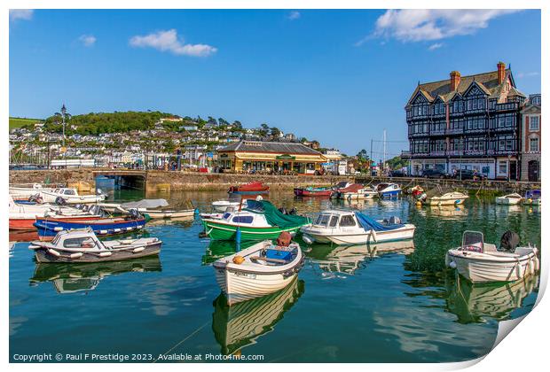 Dartmouth Harbour and Cafe Print by Paul F Prestidge