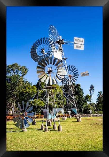 Toowoomba Windmills on Cobb and Co Museum Framed Print by Antonio Ribeiro