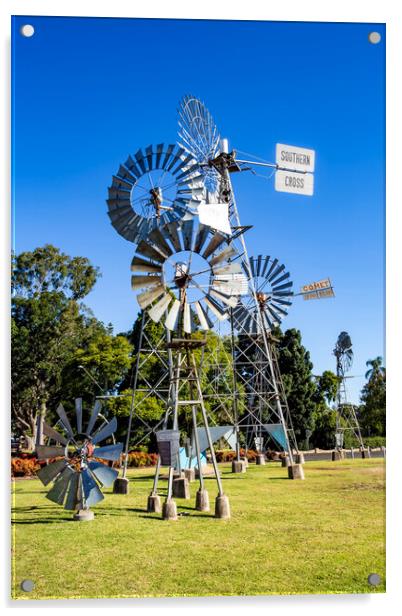 Toowoomba Windmills on Cobb and Co Museum Acrylic by Antonio Ribeiro