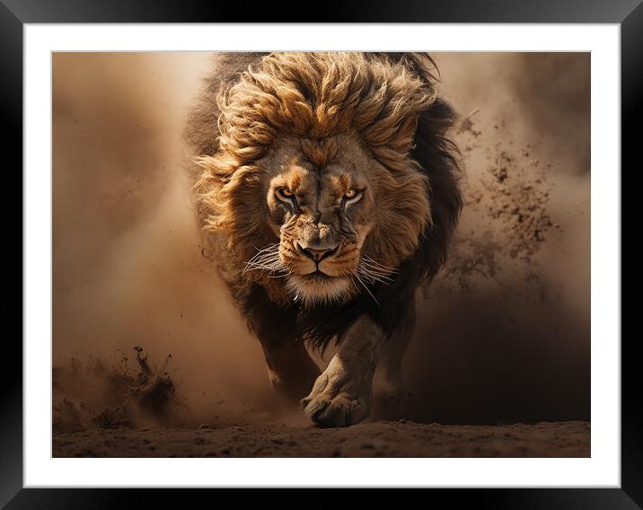 Lion Framed Mounted Print by Steve Smith