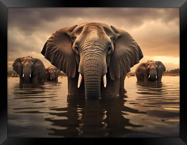 Elephant Framed Print by Steve Smith