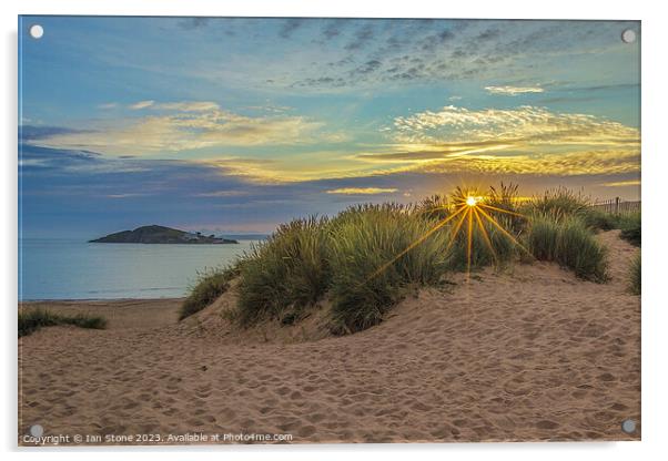 Bantham beach sunrise  Acrylic by Ian Stone