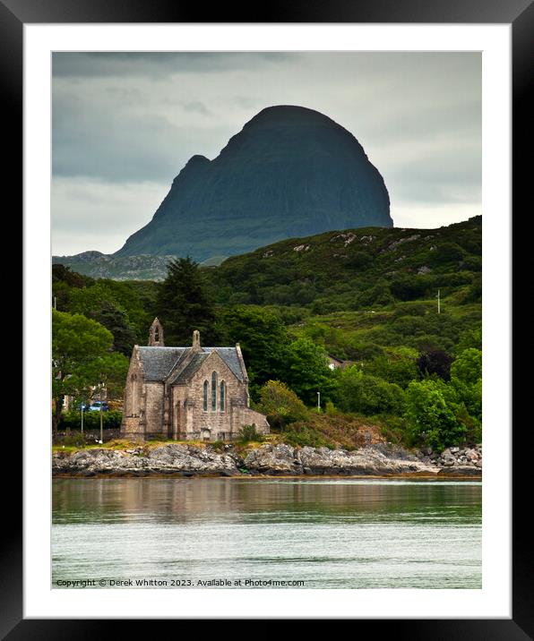 Suilven from Lochinver Framed Mounted Print by Derek Whitton