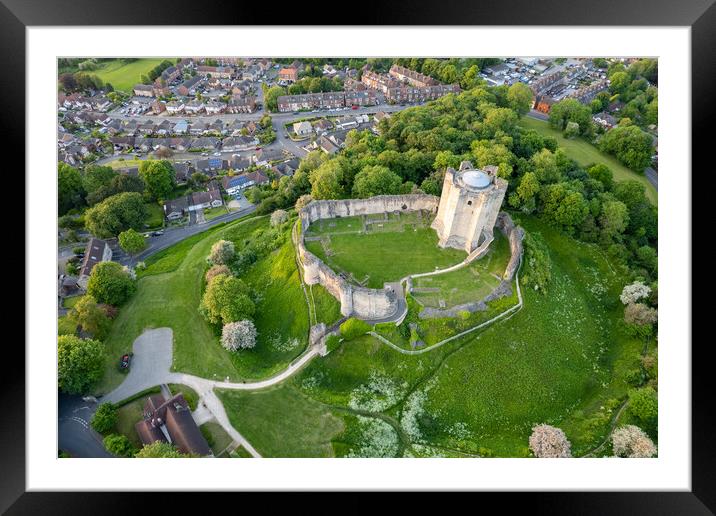 Conisbrough Castle From Above Framed Mounted Print by Apollo Aerial Photography