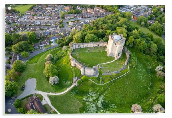 Conisbrough Castle From Above Acrylic by Apollo Aerial Photography