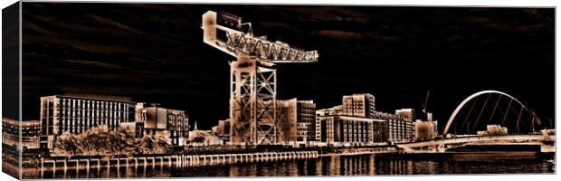 Glasgow skyline, Clydeside  (abstract)  Canvas Print by Allan Durward Photography