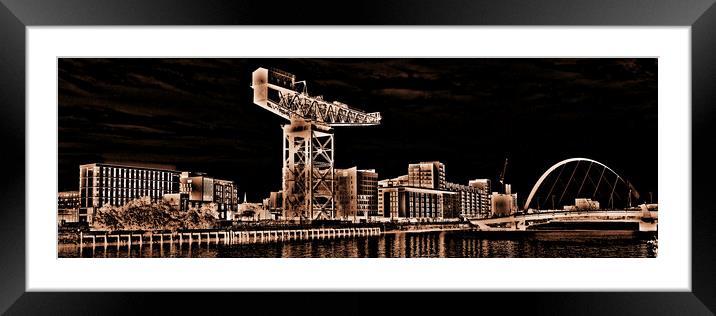 Glasgow skyline, Clydeside  (abstract)  Framed Mounted Print by Allan Durward Photography