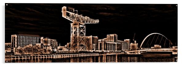 Glasgow skyline, Clydeside  (abstract)  Acrylic by Allan Durward Photography