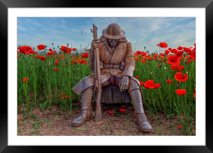 Tommy World War One Soldier Sculpture Framed Mounted Print by Steve Smith