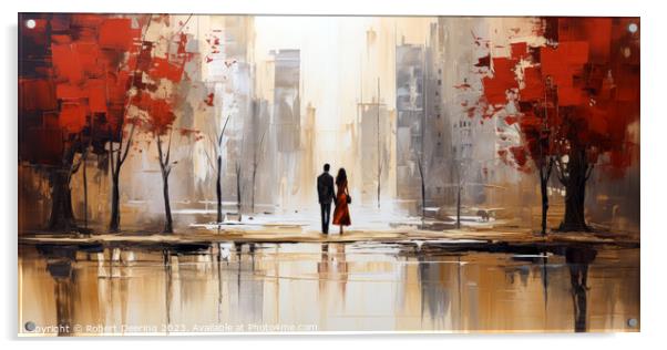 Autumn In The City Acrylic by Robert Deering