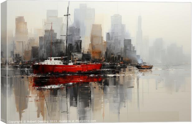 New York Harbour Canvas Print by Robert Deering