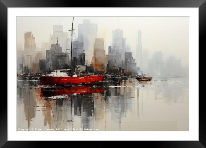 New York Harbour Framed Mounted Print by Robert Deering