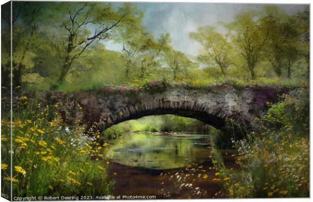 Wildflower Bridge Canvas Print by Robert Deering