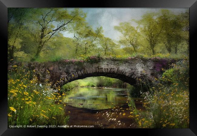 Wildflower Bridge Framed Print by Robert Deering