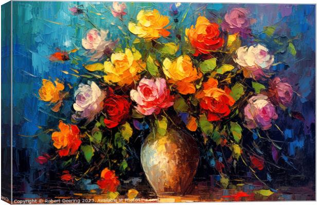 Radiant Rose Bouquet Canvas Print by Robert Deering