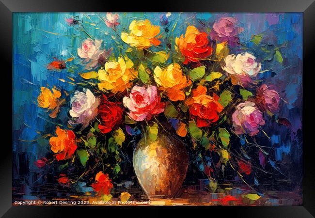 Radiant Rose Bouquet Framed Print by Robert Deering