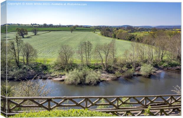 View across to farmland fron The Weir Gardens Canvas Print by Kevin White