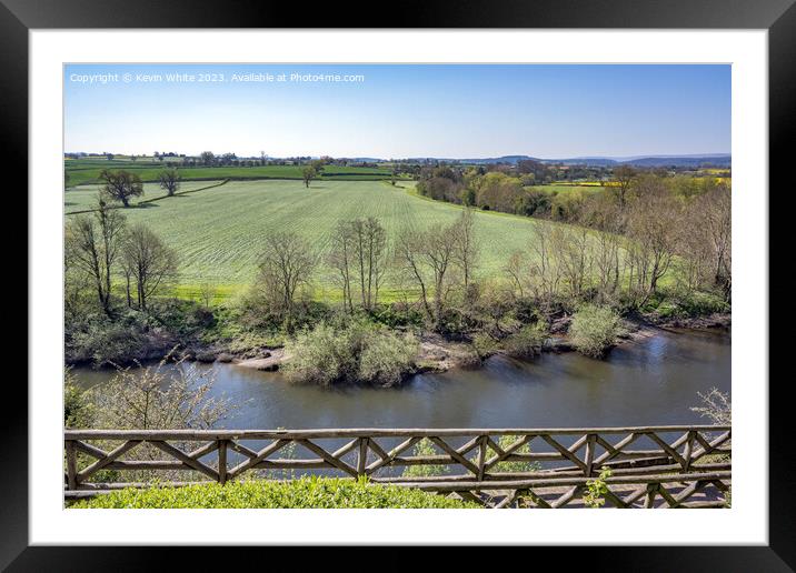 View across to farmland fron The Weir Gardens Framed Mounted Print by Kevin White