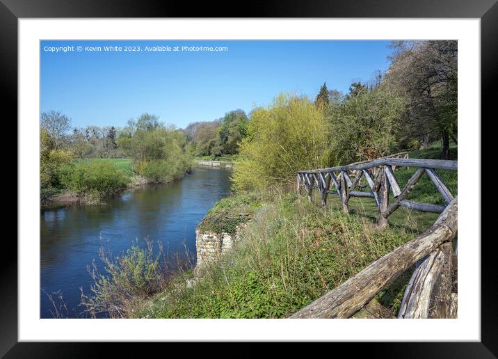 Weir gardens view of river Framed Mounted Print by Kevin White