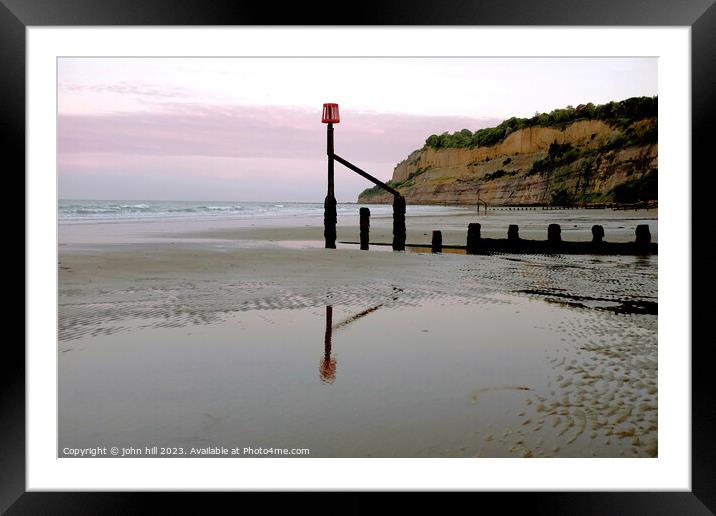 "Serene Beachscape: Enchanting Dawn Reflections" Framed Mounted Print by john hill