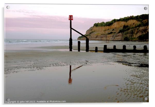 "Serene Beachscape: Enchanting Dawn Reflections" Acrylic by john hill