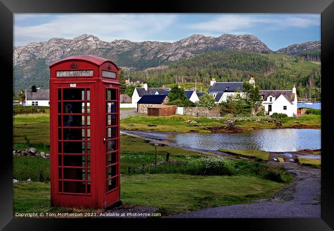 "Timeless Connection: The Iconic Red Phone Box" Framed Print by Tom McPherson