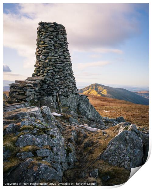 THornthwaite Crag Beacon Print by Mark Hetherington