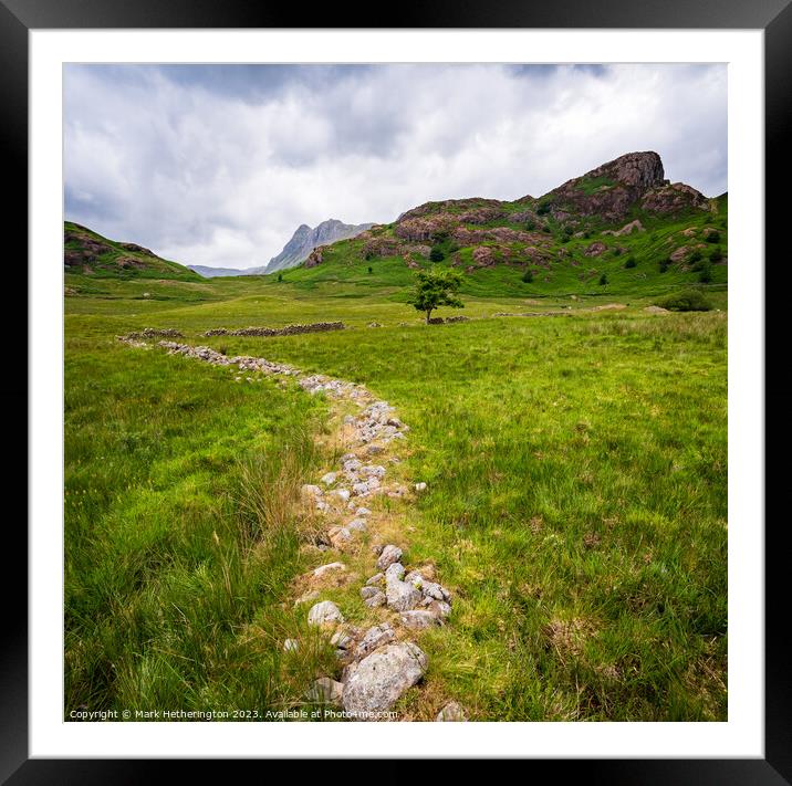 Sidepike and Langdale Pikes Framed Mounted Print by Mark Hetherington