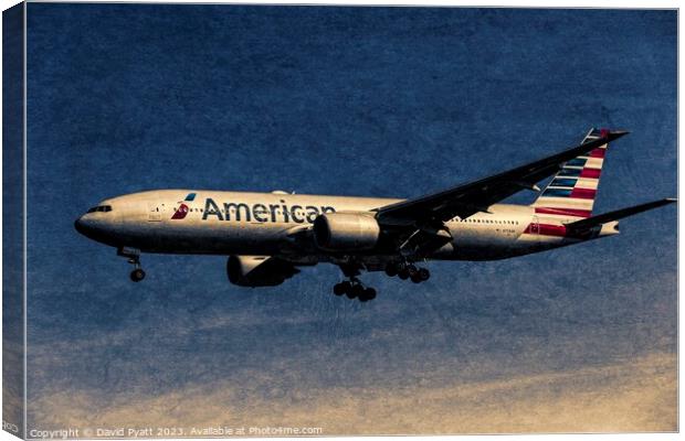 American Airlines Boeing 777-223  Art Canvas Print by David Pyatt