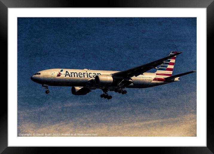 American Airlines Boeing 777-223  Art Framed Mounted Print by David Pyatt
