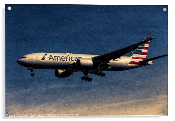 American Airlines Boeing 777-223  Art Acrylic by David Pyatt
