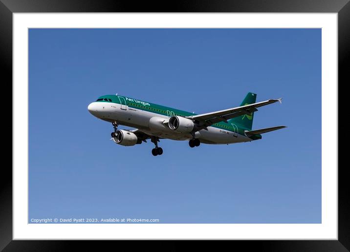 Aer Lingus A320 Framed Mounted Print by David Pyatt