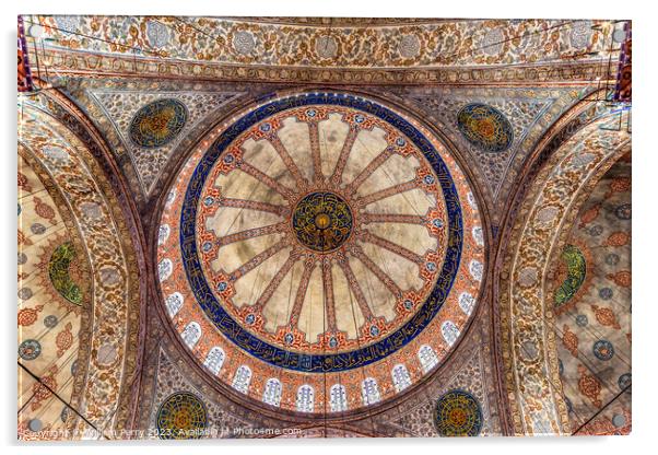 Blue Mosque Basilica Domes Istanbul Turkey Acrylic by William Perry