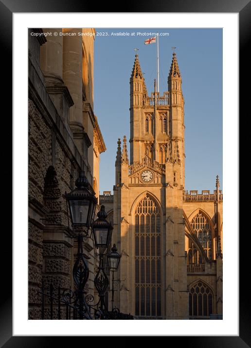 Bath Abbey bathed in Golden sun Framed Mounted Print by Duncan Savidge